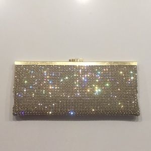 New Gold Jeweled Clutch with shoulder strap